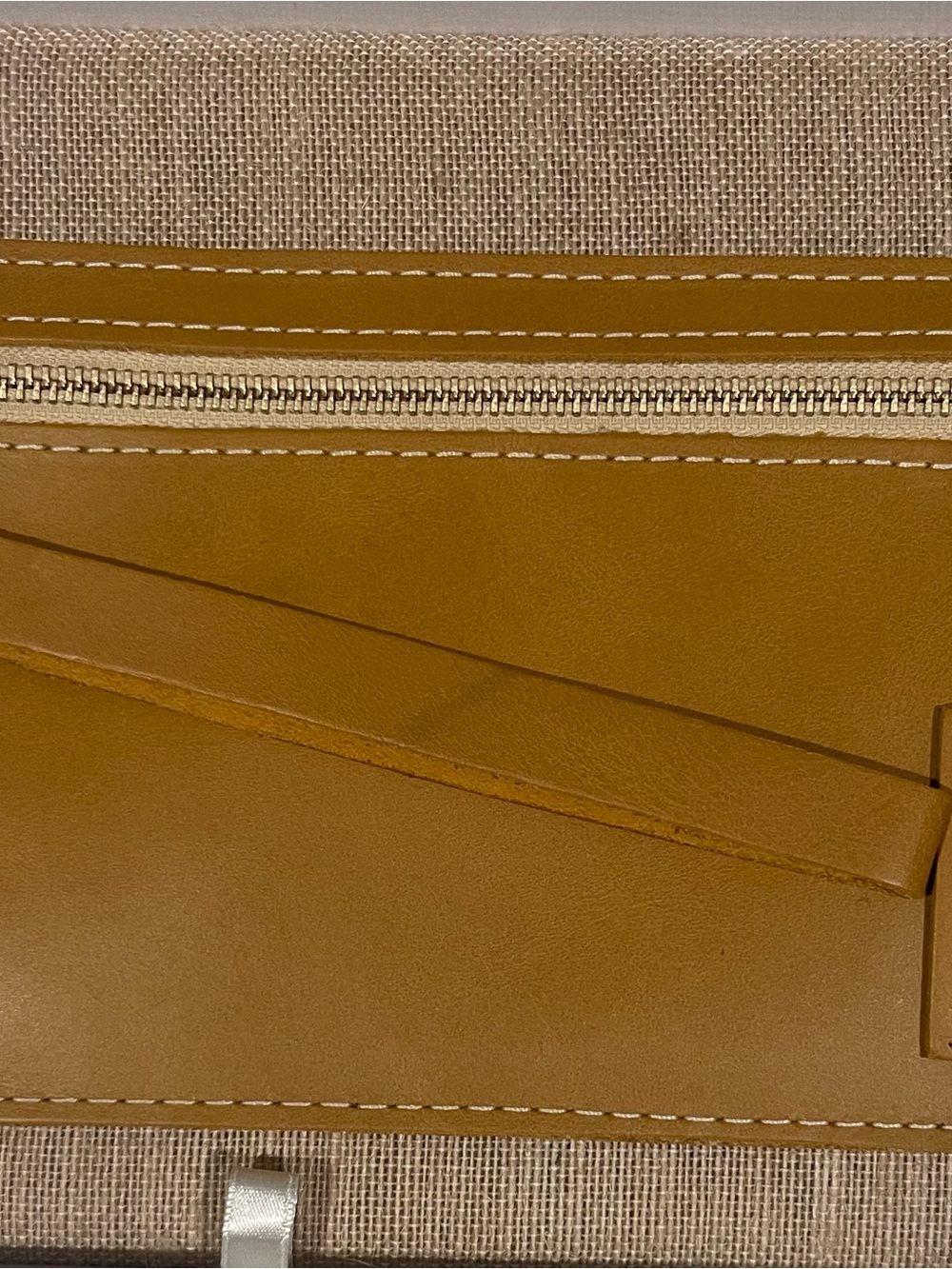 Portland Leather Mustard-Tan Leather Wristlet Clutch with Zip